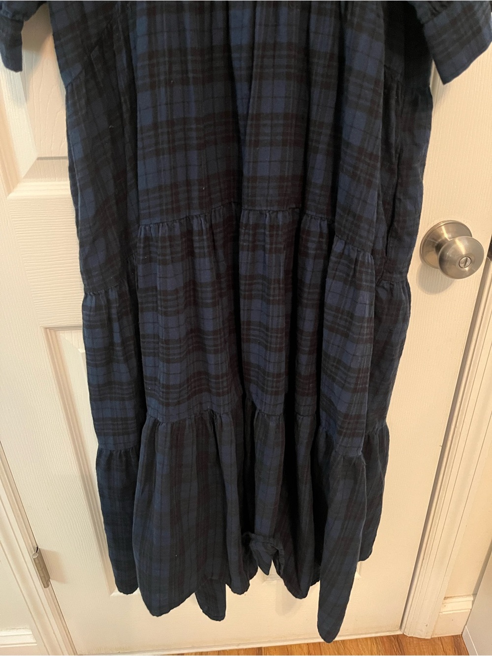 Natural Life Navy Plaid Tiered Maxi Dress – Size Large - Picture 6 of 9